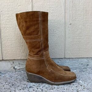 Nine West Tan Suede Heeled Boots